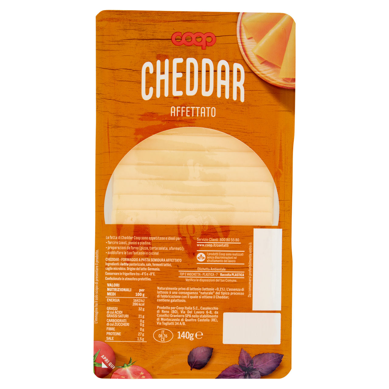 Cheddar affettato 140 gr