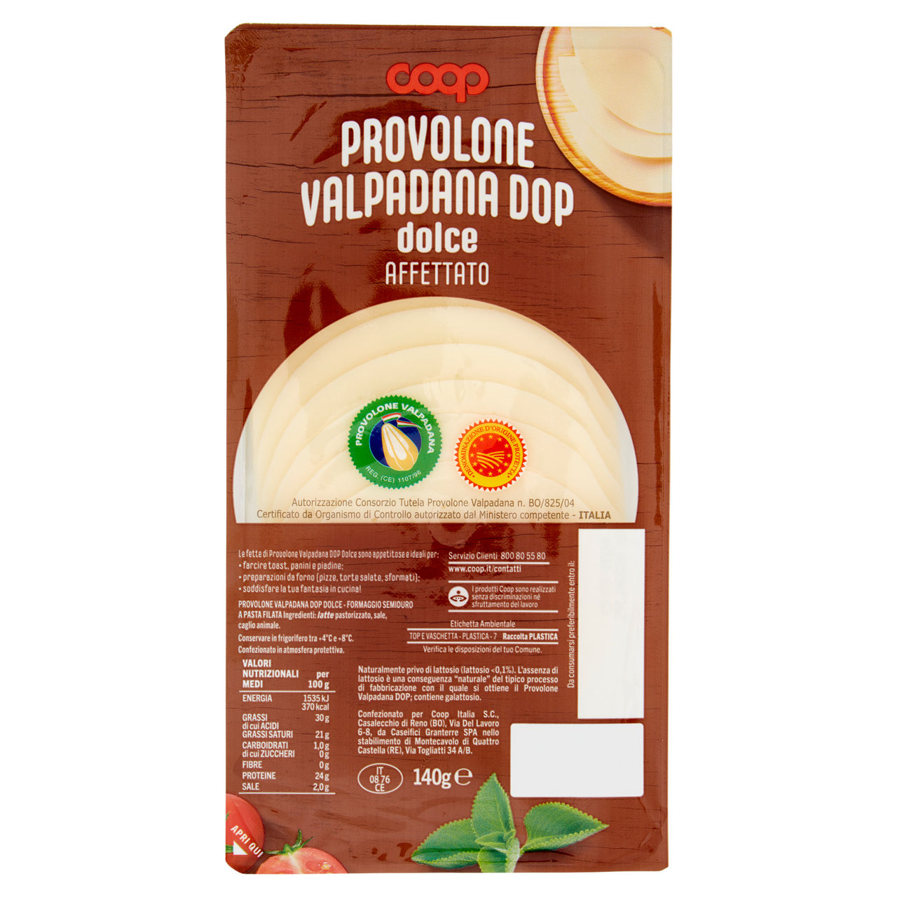 Provolone Valpadana DOP dolce affettato 140 gr