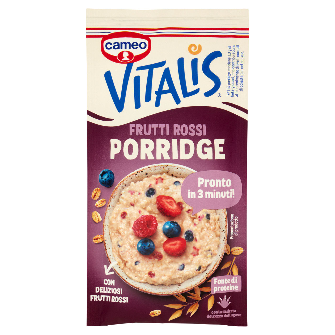Porridge frutti rossi cameo vitalis g 56 - Immagine 01