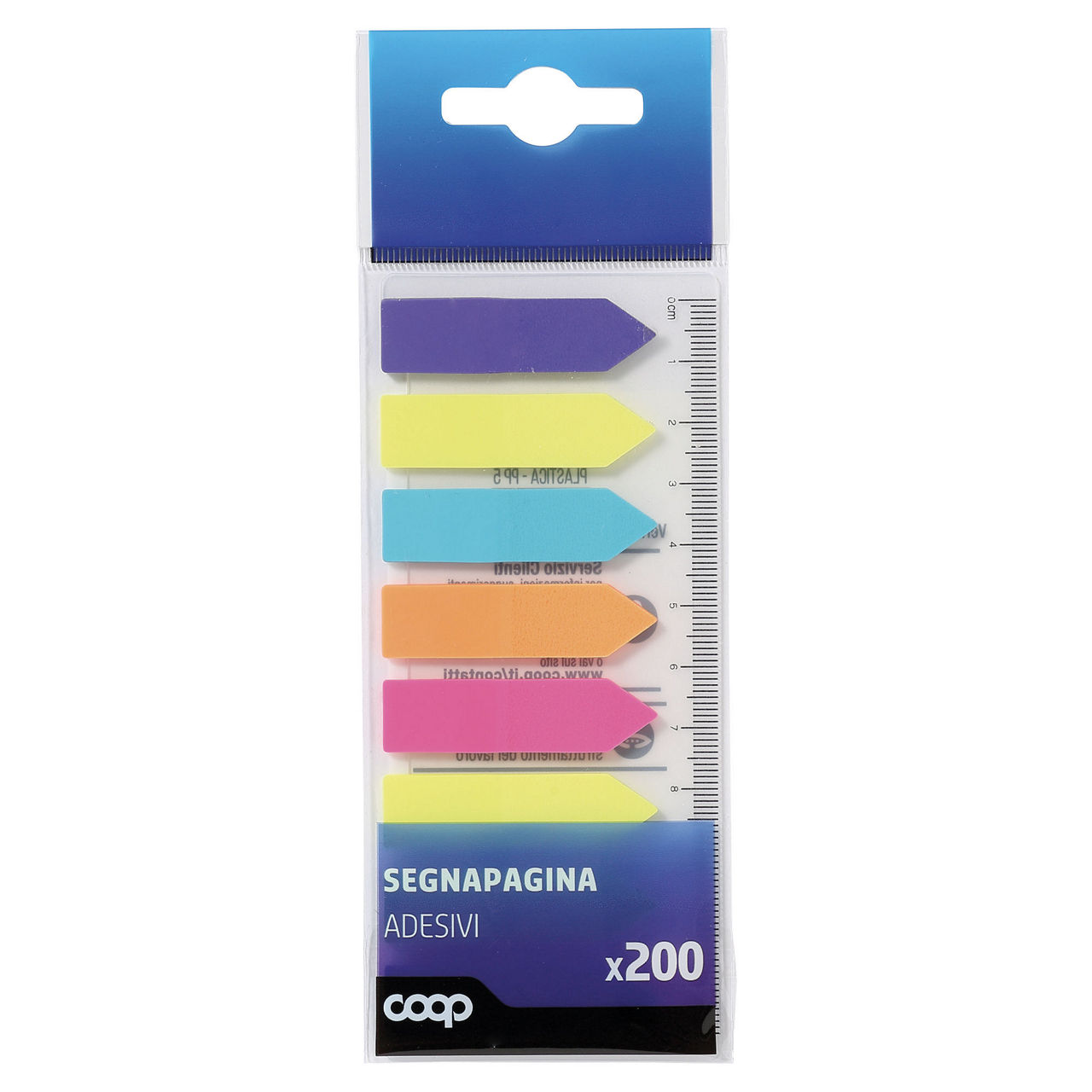 Segnapagina removibili in pet colori assortiti