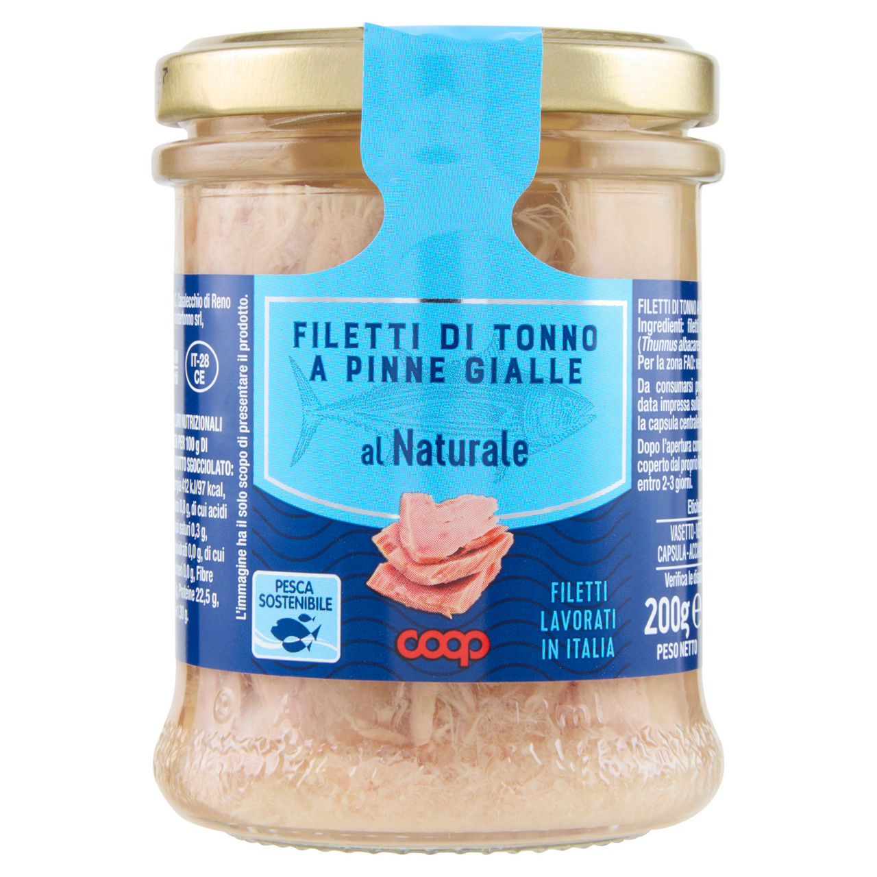 Filetti di tonno yellowfin al naturale 140 gr