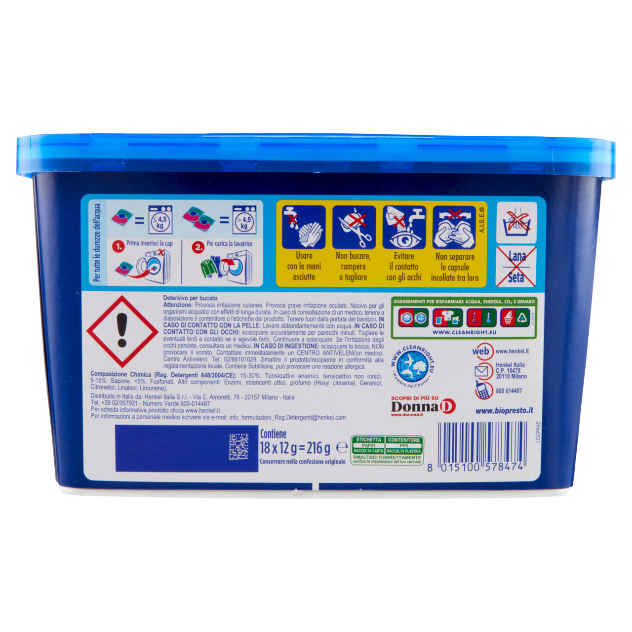 Detersivo lavatrice bio presto power caps classico 18lav kg 0,216 - Immagine 31