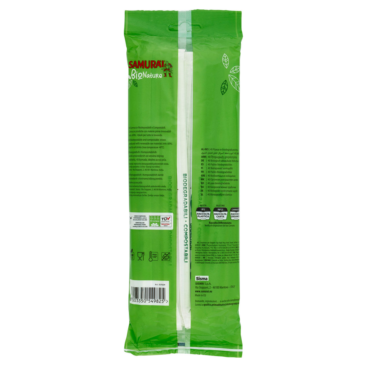 Cannucce biodegr.compost.samurai bionature imb.sing.con snodo pla 24cmx5mm pz.40 - Immagine 41