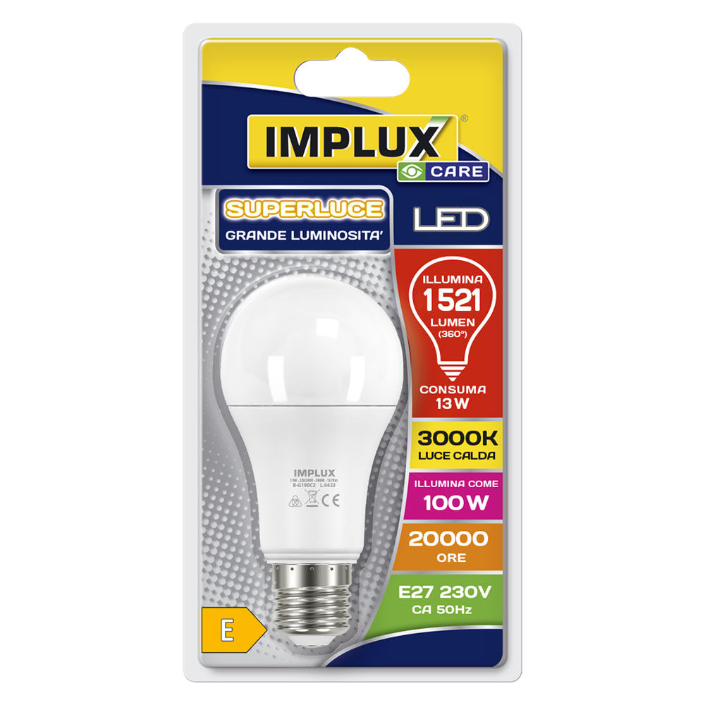 Lampadina goccia LED E27 1521 lumen luce calda 1 pz