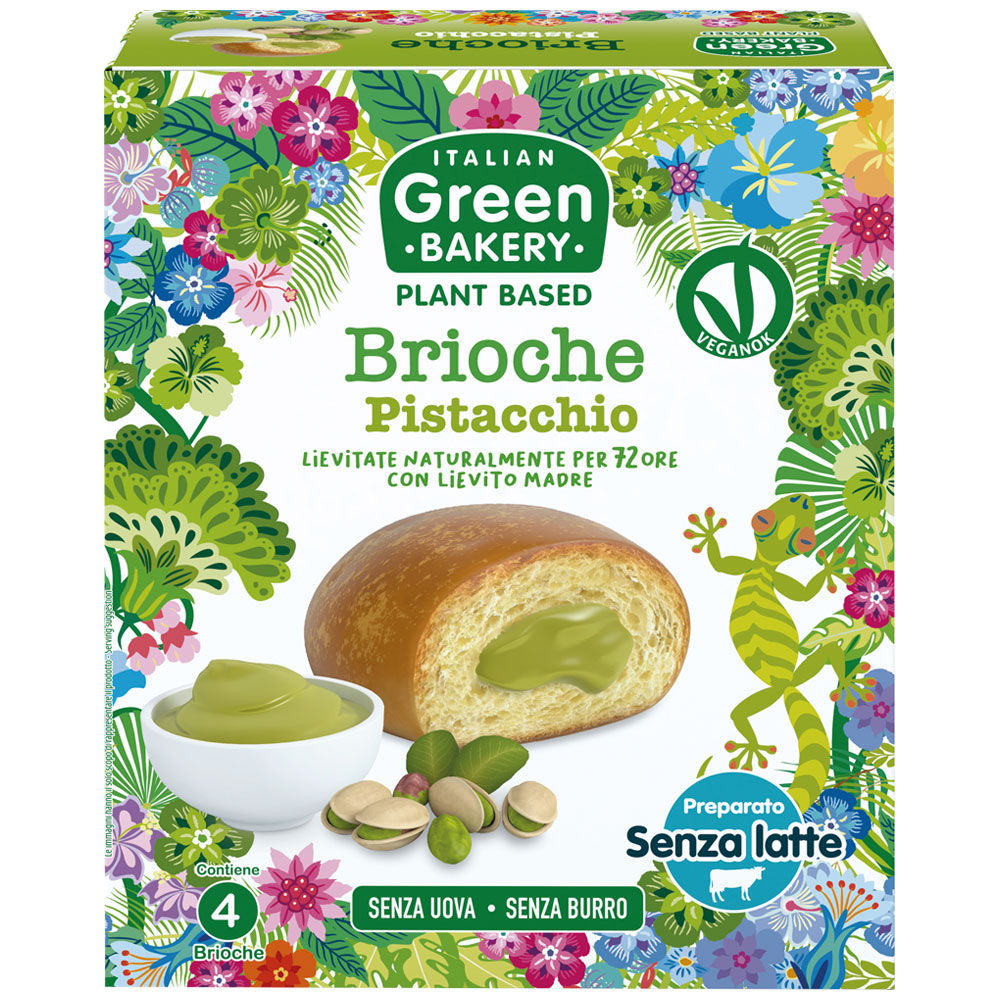 Brioche con crema al pistacchio senza uova senza burro 180 gr