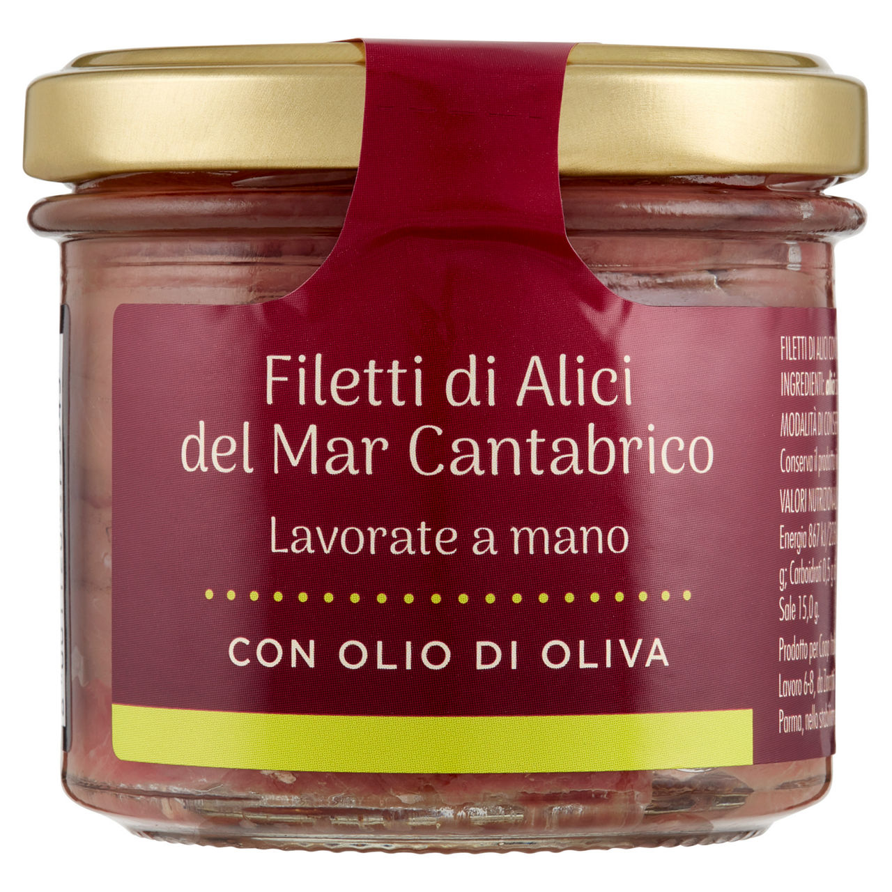 Filetti di alici del mar cantabrico con olio di oliva 110 gr