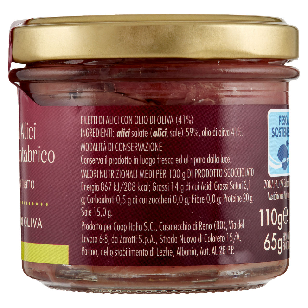 Filetti di alici del mar cantabrico con olio di oliva 110 gr - Immagine 41