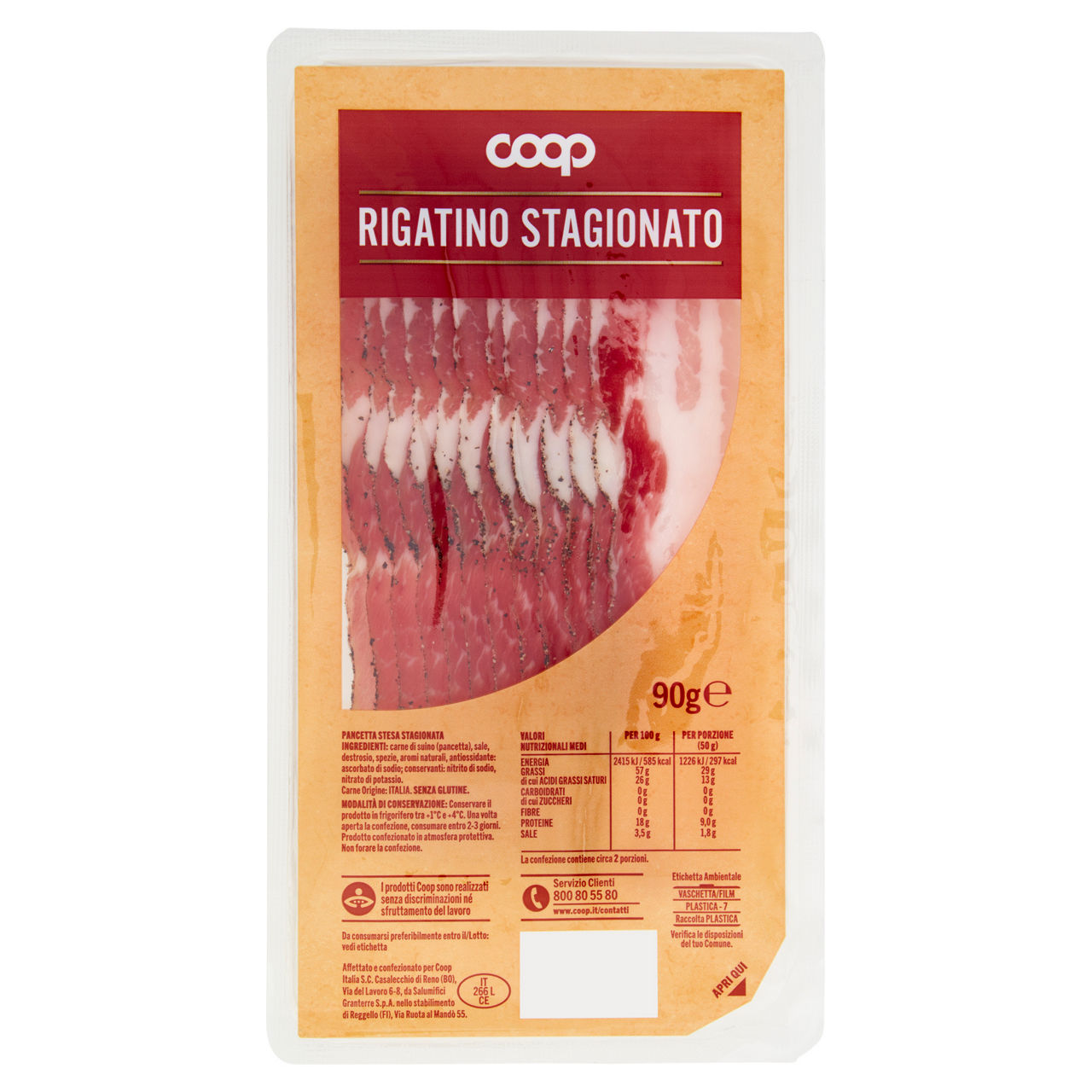 Rigatino stagionato a fette 90 gr