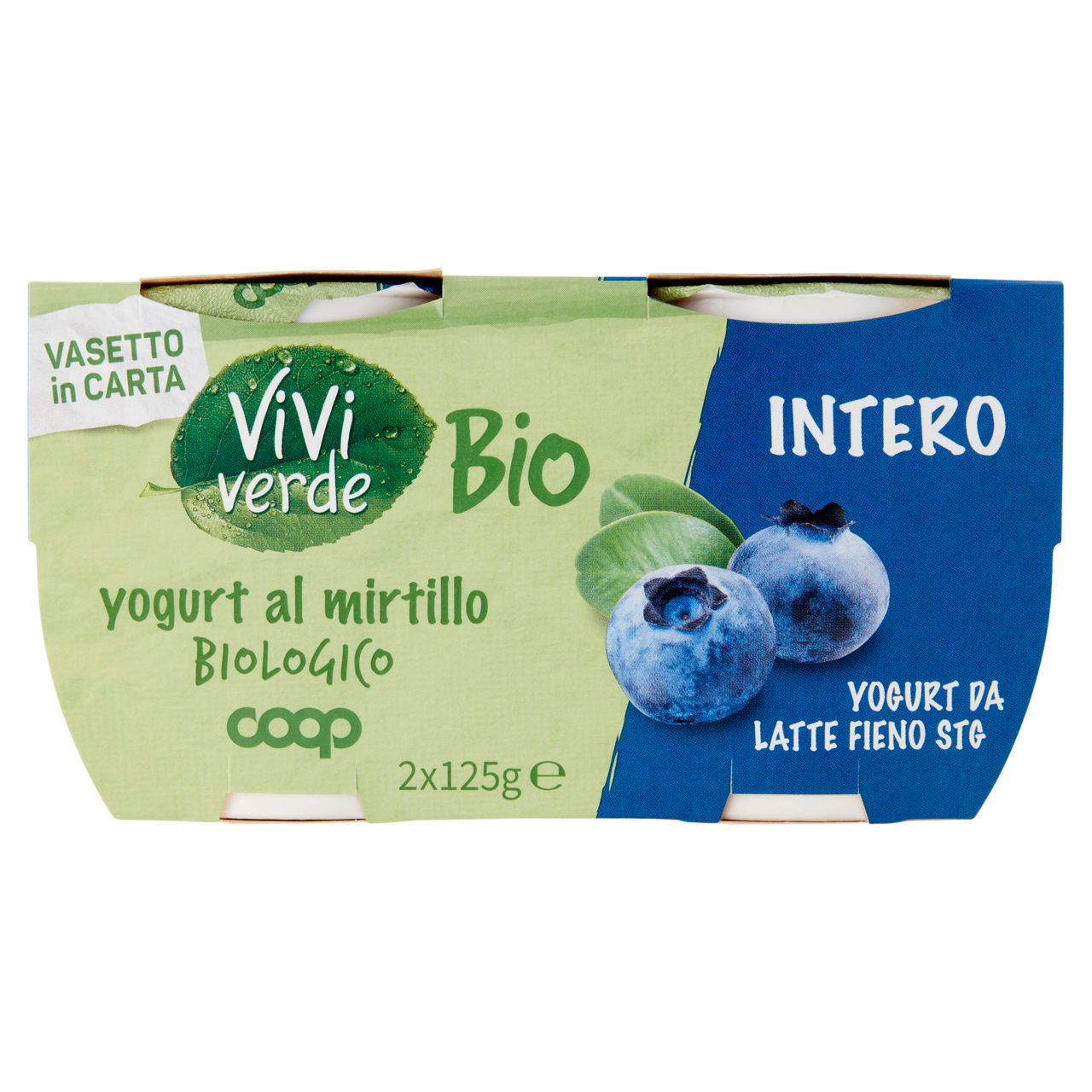 Yogurt al mirtillo bio intero 2 pz da 125 gr - Immagine 01