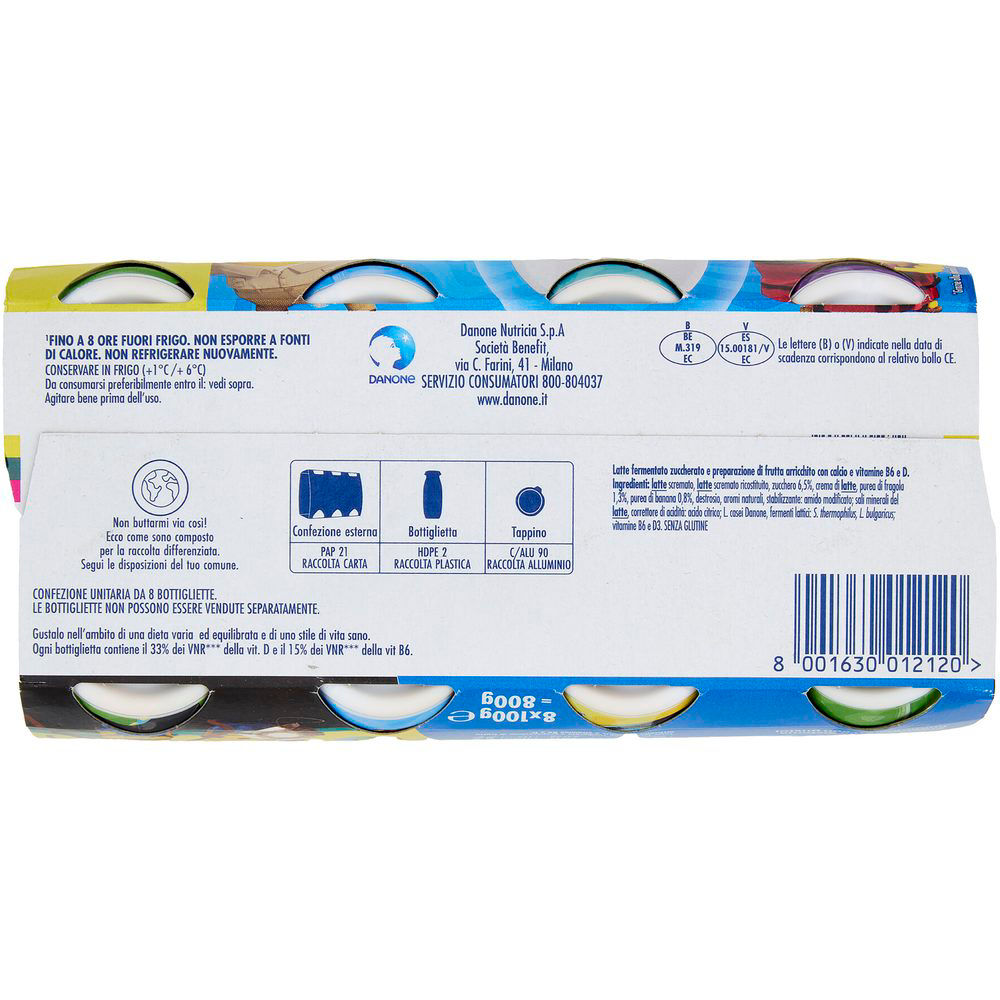 Immagine 6 di 6 del prodotto Probiotico da bere fragola e banana Kids 8 pz da 100 gr