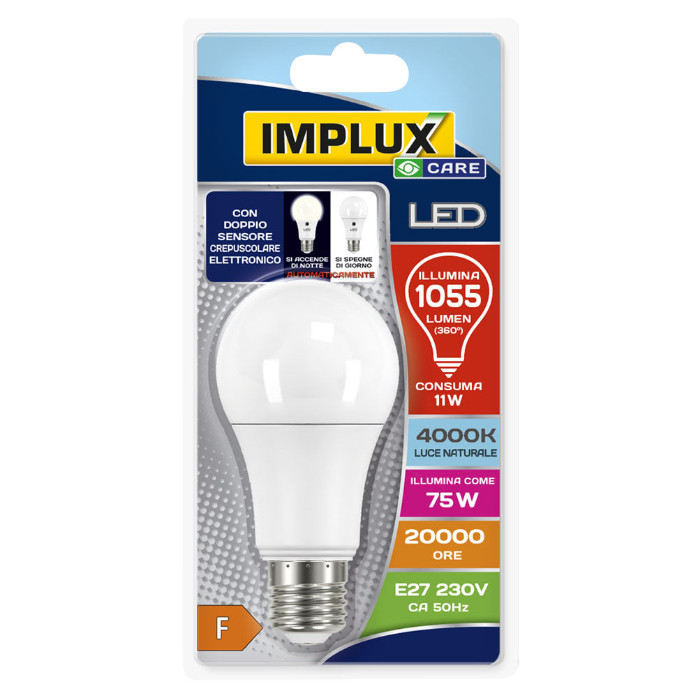2 goccia e27 11w 1055 lm 4000k sens. crep