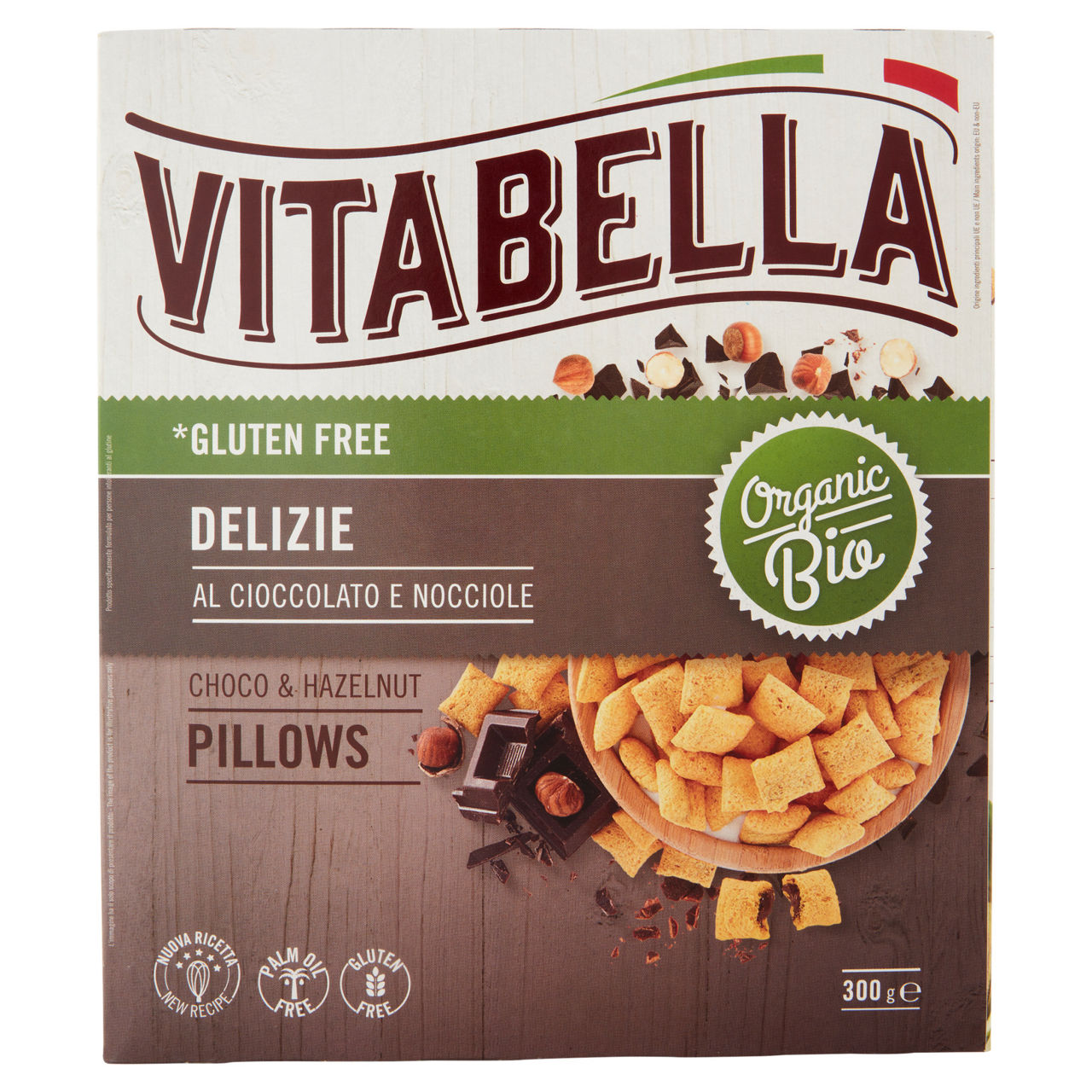 Cereali croccanti ripieni di crema al cioccolato e nocciole bio 300 gr - Immagine 01