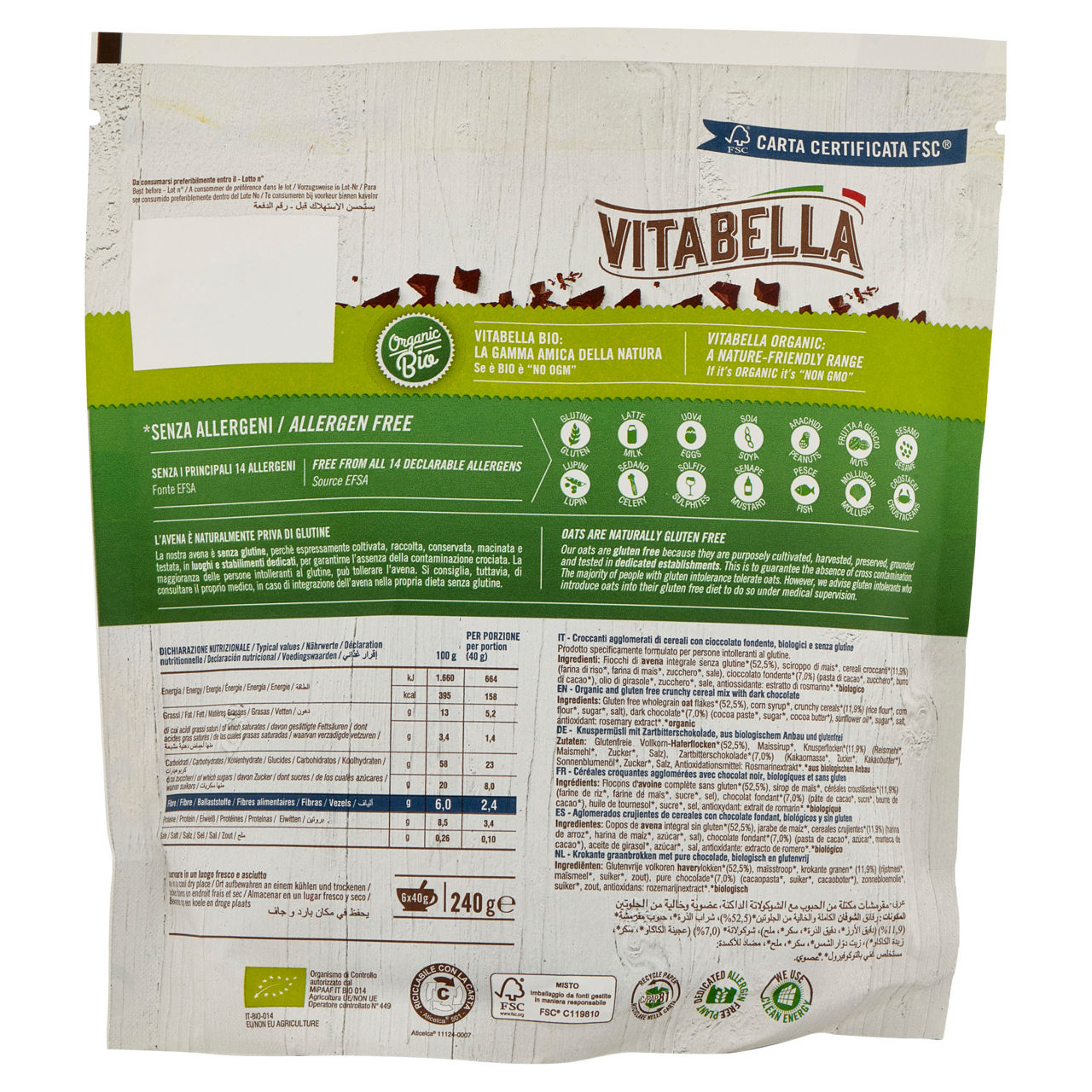 Croccanti agglomerati di cereali con cioccolato fondente bio 240 gr - Immagine 31