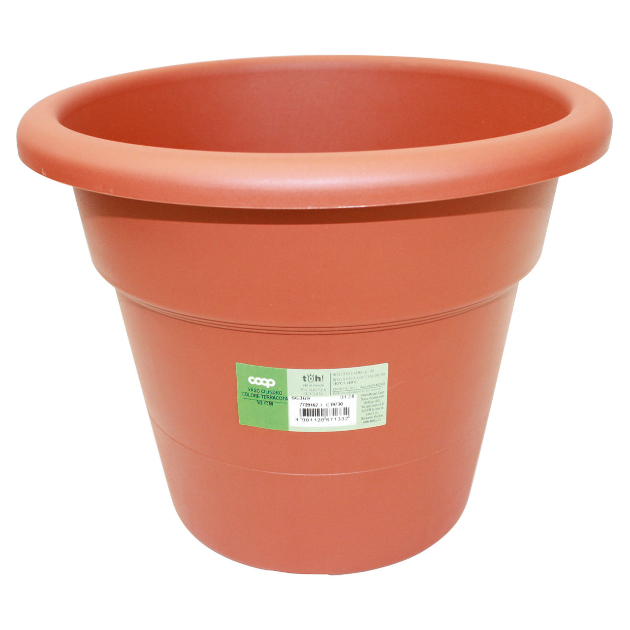 Vaso cilindro color terracotta 30 cm 