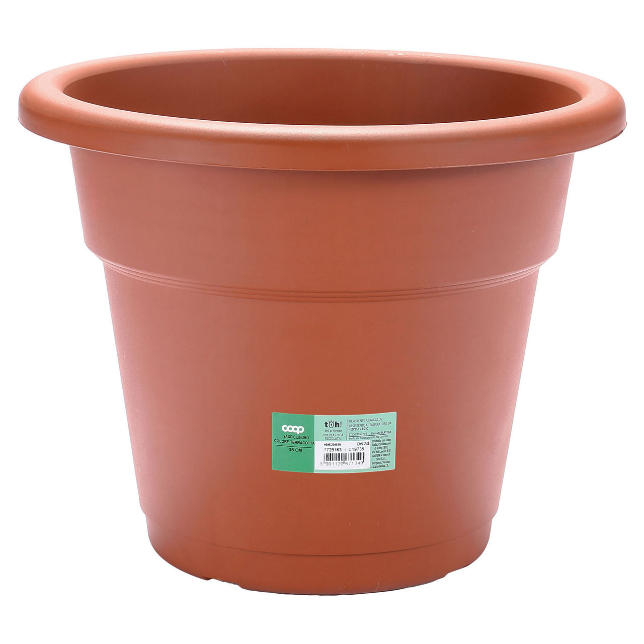 Vaso cilindro color terracotta 35 cm 