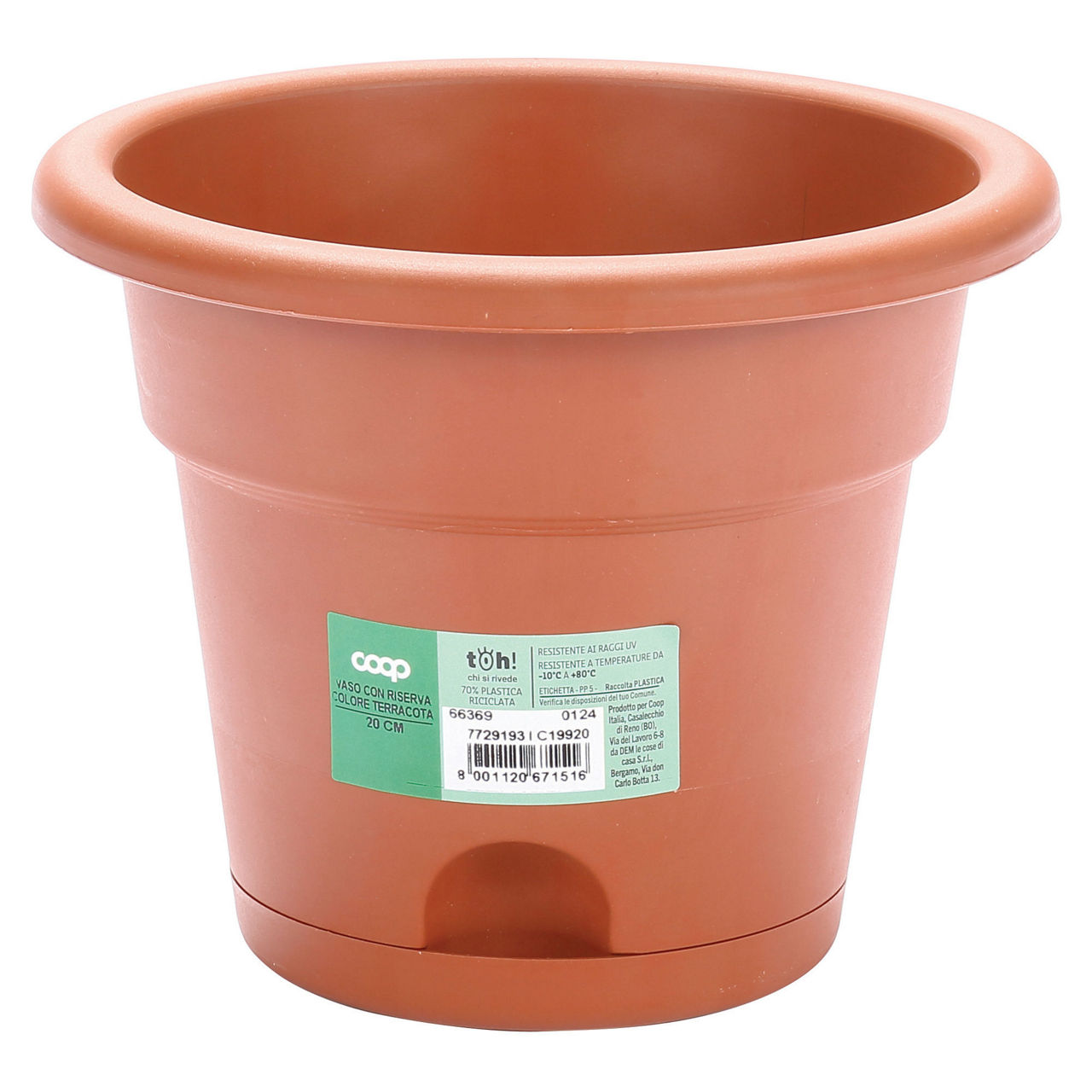 Vaso con riserva color terracotta 20 cm - Immagine 01