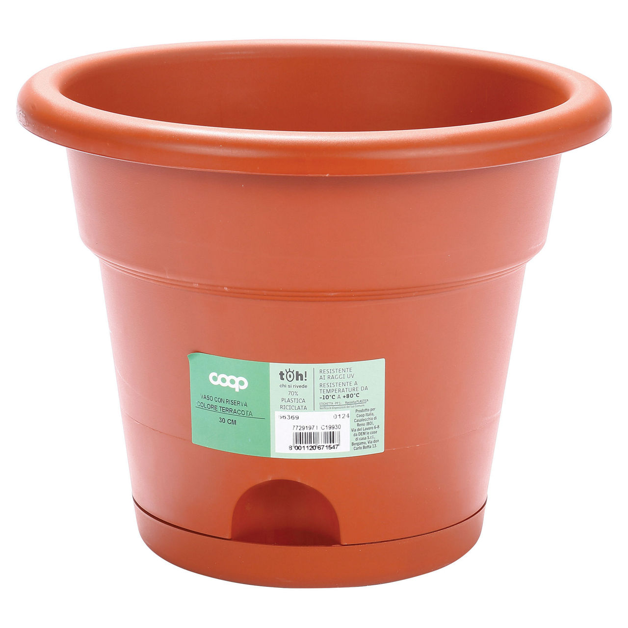Vaso con riserva color terracotta 35 cm - Immagine 01