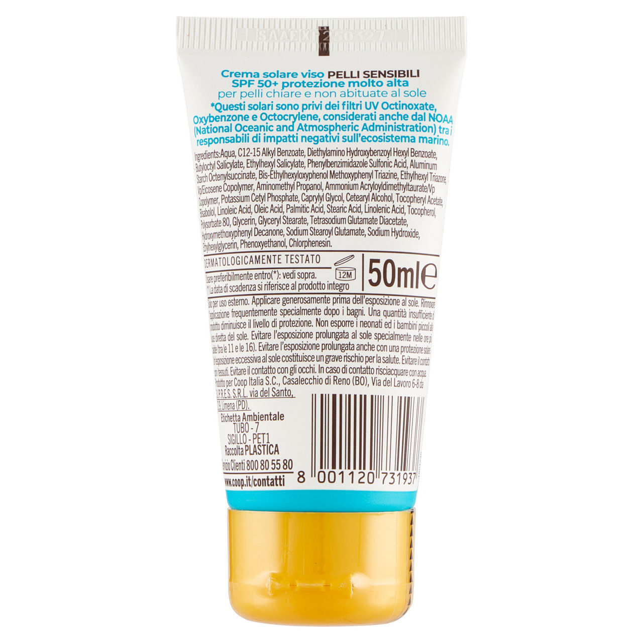 Crema solare pelli sensibili viso fp50+ coop io ml 50 - Immagine 51