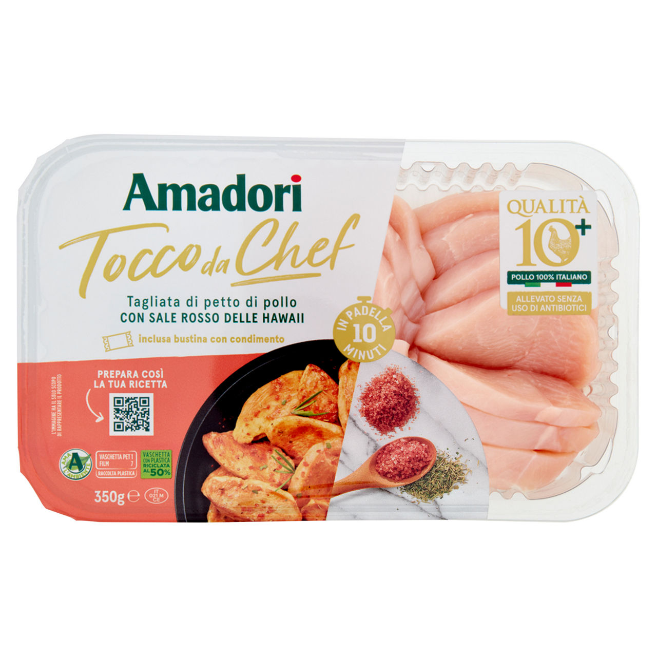 Tagliata di petto di pollo con sale rosso delle Hawaii 350 gr