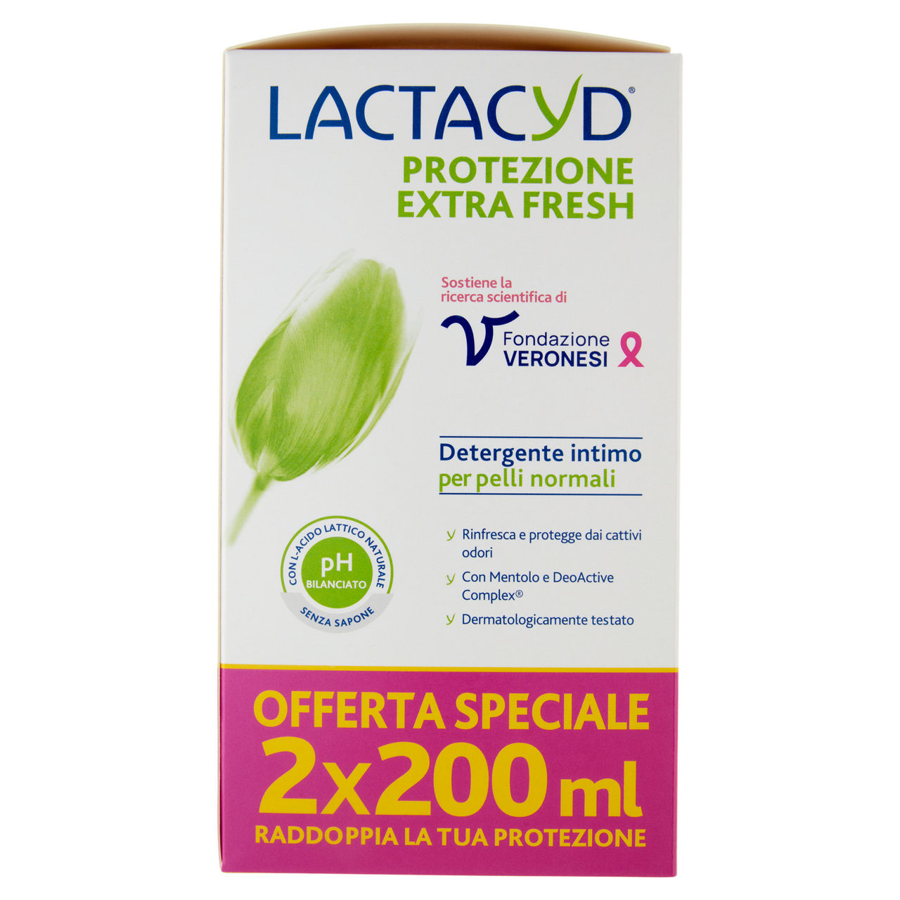 Detergente intimo per pelli normali protezione extra fresh 2 pz x 200 ml - Immagine 01