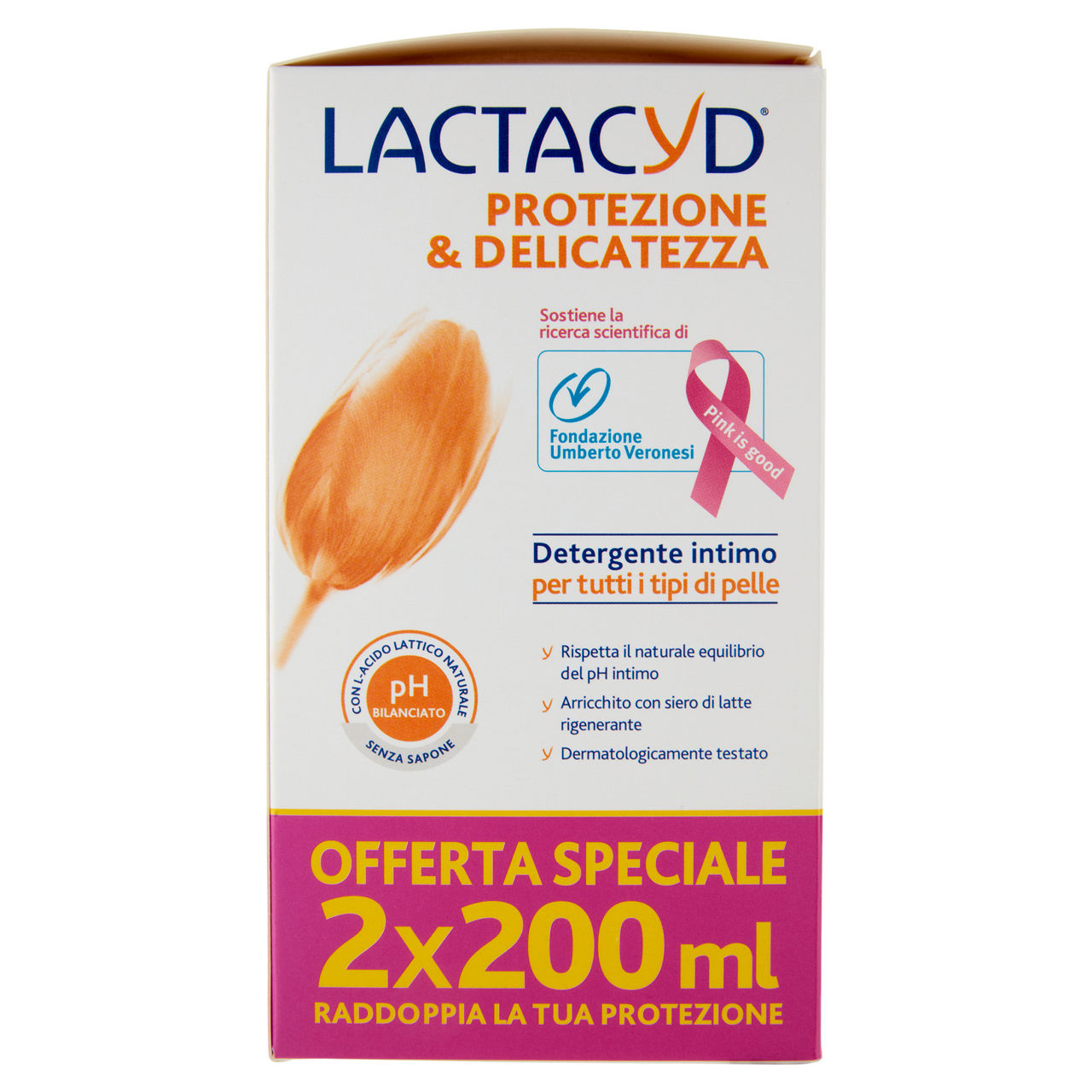 Detergente intimo per tutti i tipi di pelle protezione e delicatezza 2 pz x 200 ml