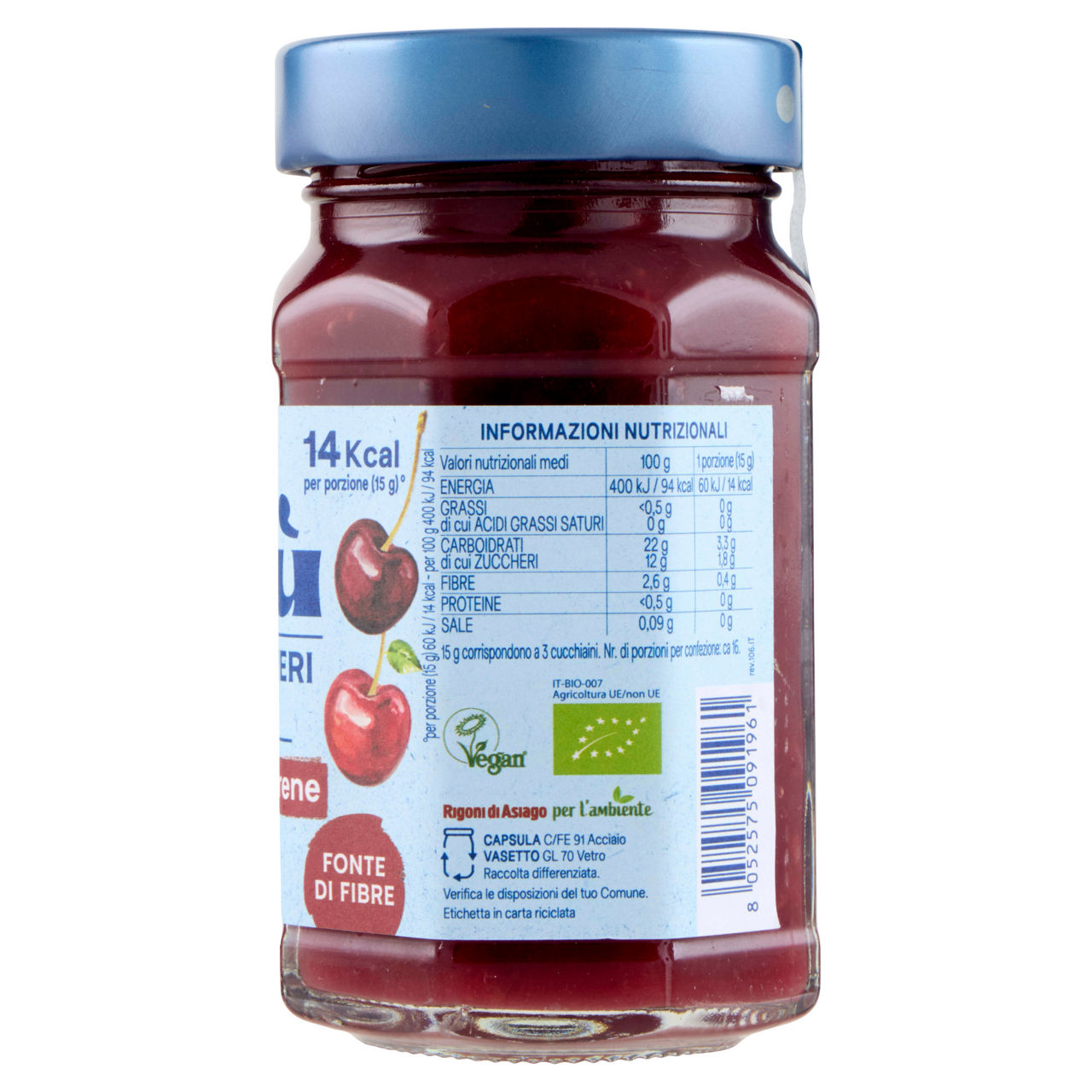 Preparazione senza zuccheri aggiunti di ciliegie e amarene bio 240 gr - Immagine 31