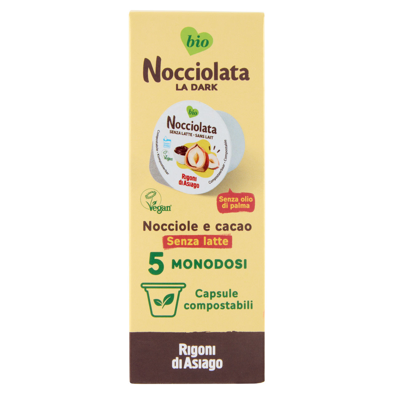 Nocciolata senza latte bio 5 capsule compostabili x g 20 - Immagine 01