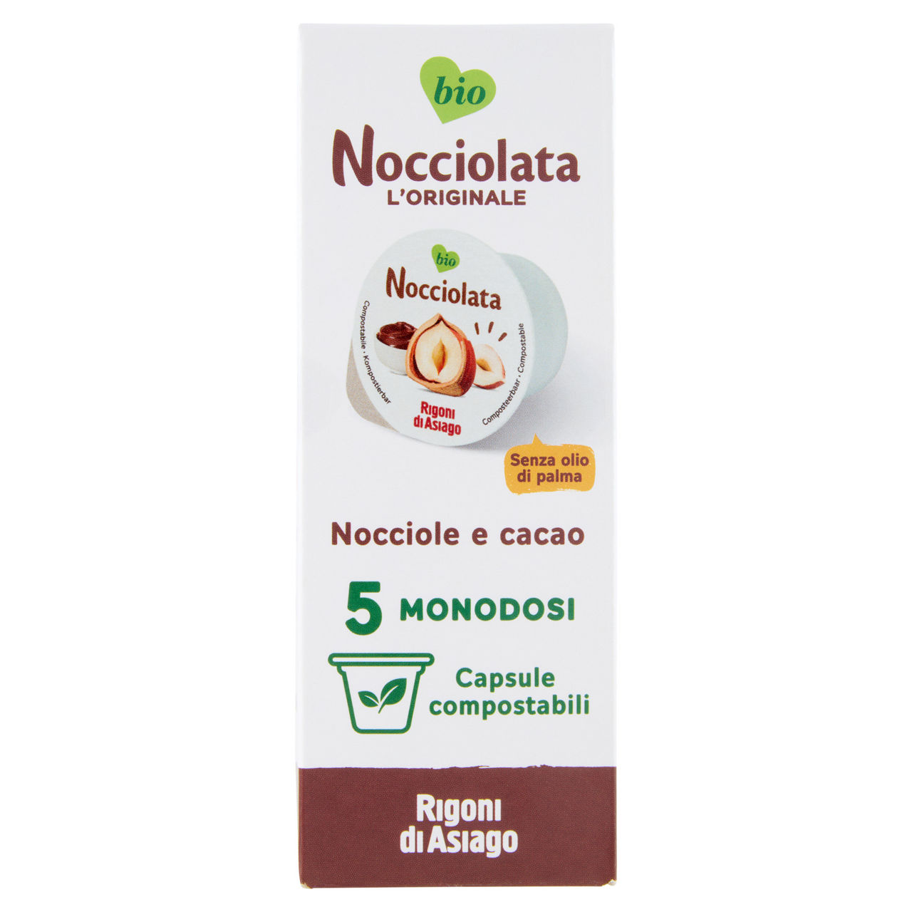 Crema spalmabile bio Nocciolata 5 capsule compostabili x 20 gr