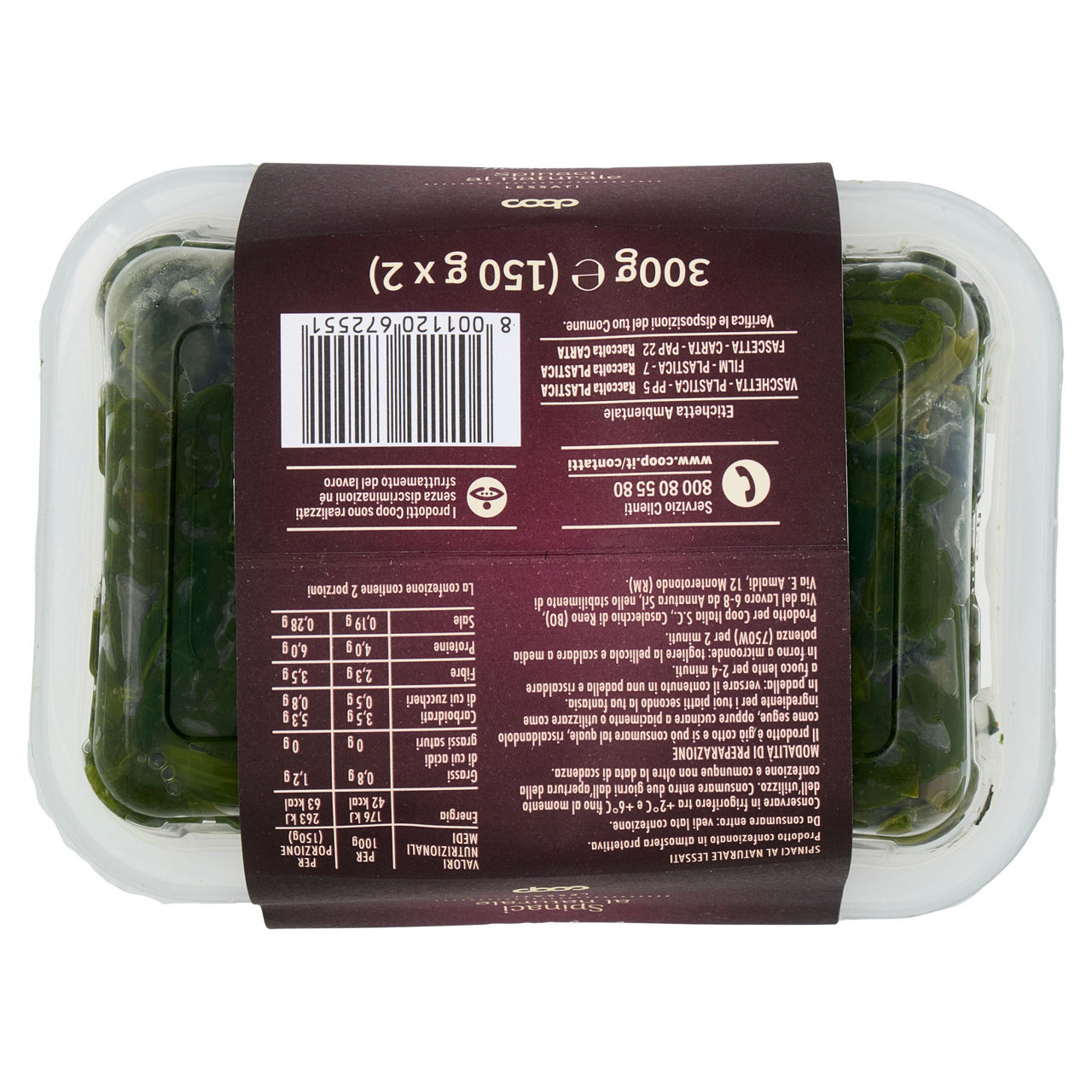 Spinaci al naturale cotti al vapore 2 pz 150 gr - Immagine 21