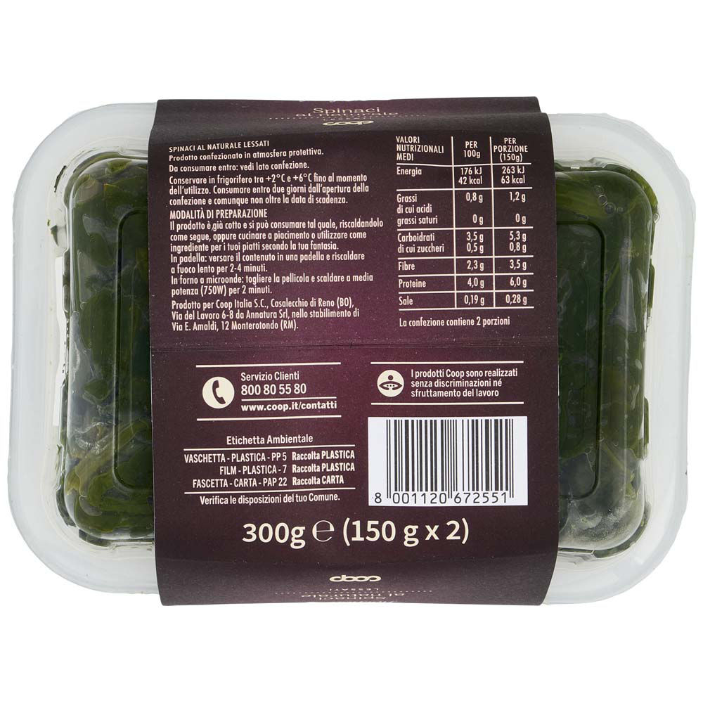 Spinaci al naturale cotti al vapore 2 pz 150 gr - Immagine 21