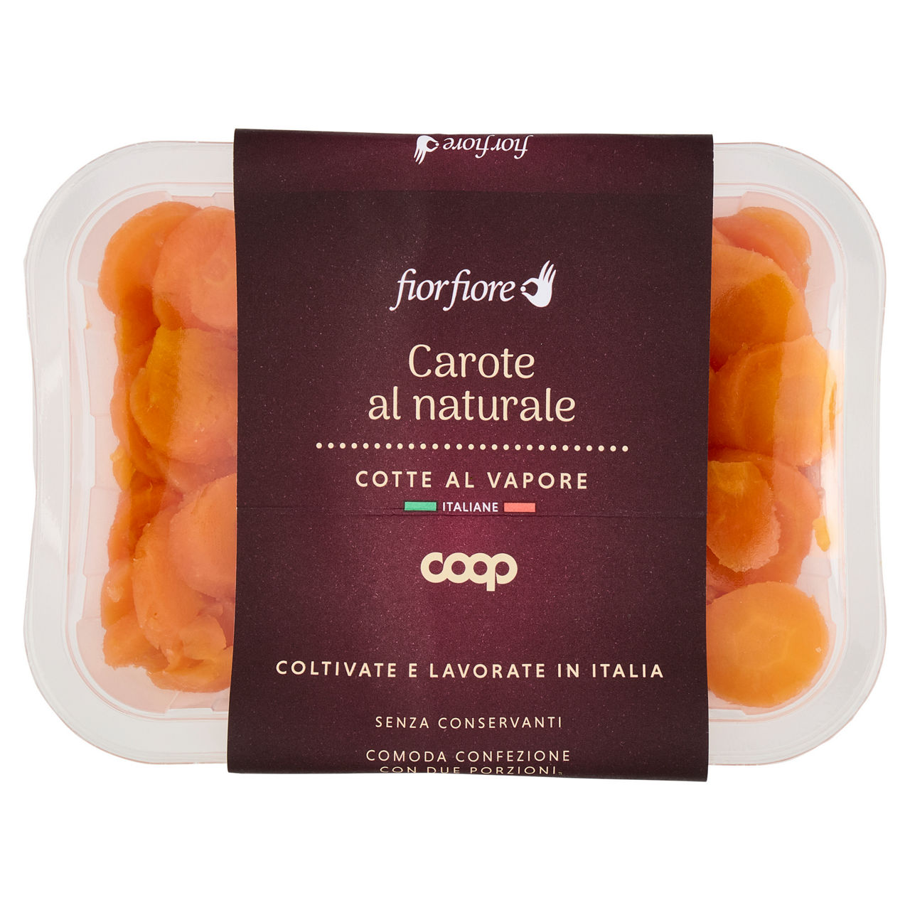 Carote al naturale cotte al vapore 2 pz 150 gr