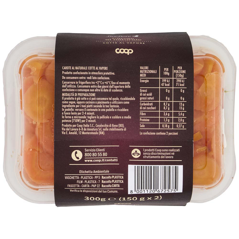 Carote al naturale cotte al vapore 2 pz 150 gr - Immagine 21