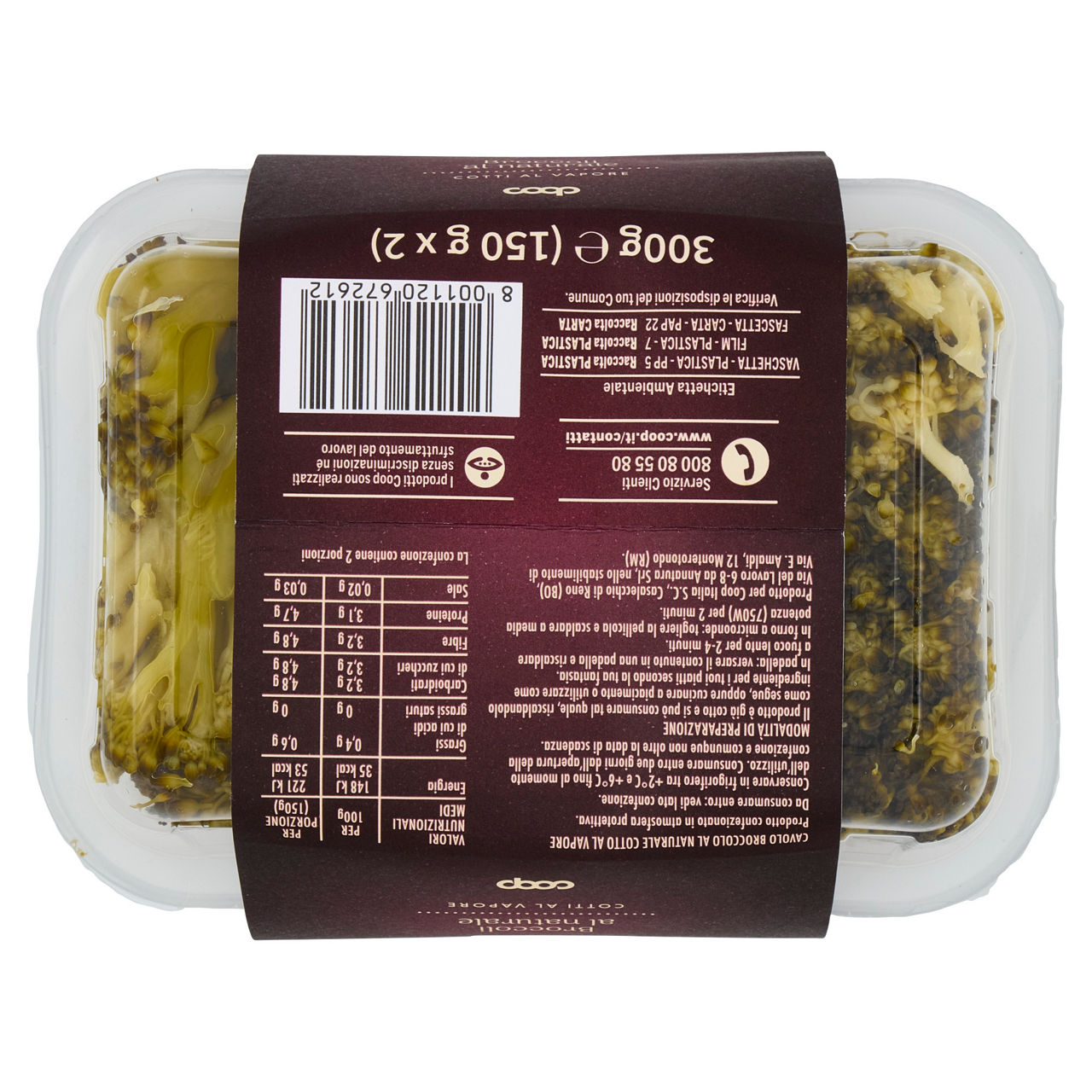 Broccoli al naturale cotti al vapore 2 pz 150 gr - Immagine 51