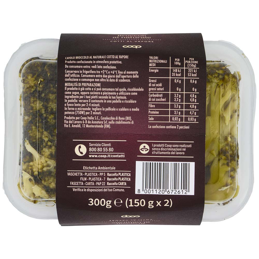 Broccoli al naturale cotti al vapore 2 pz 150 gr - Immagine 21