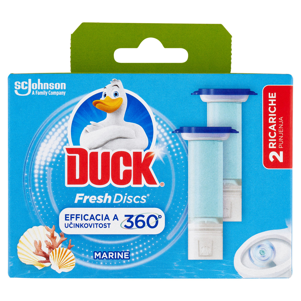 Detergente gel per wc fresh discs ricarica marine e lime 2 pz - Immagine 01