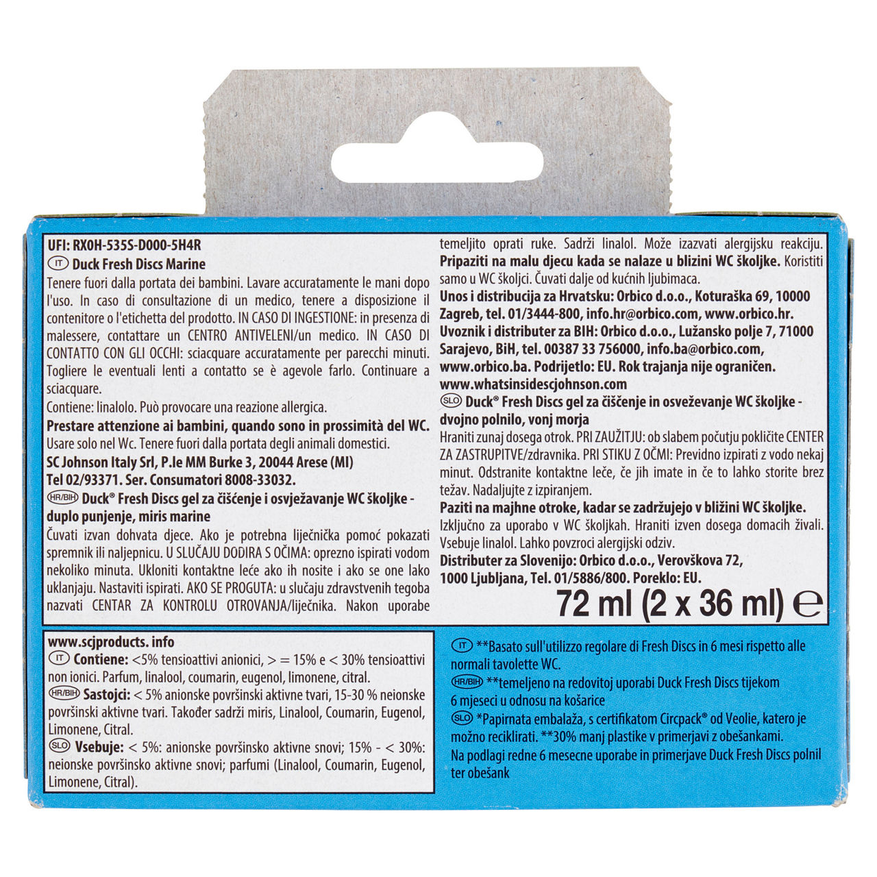 Detergente gel per wc fresh discs ricarica marine e lime 2 pz - Immagine 61
