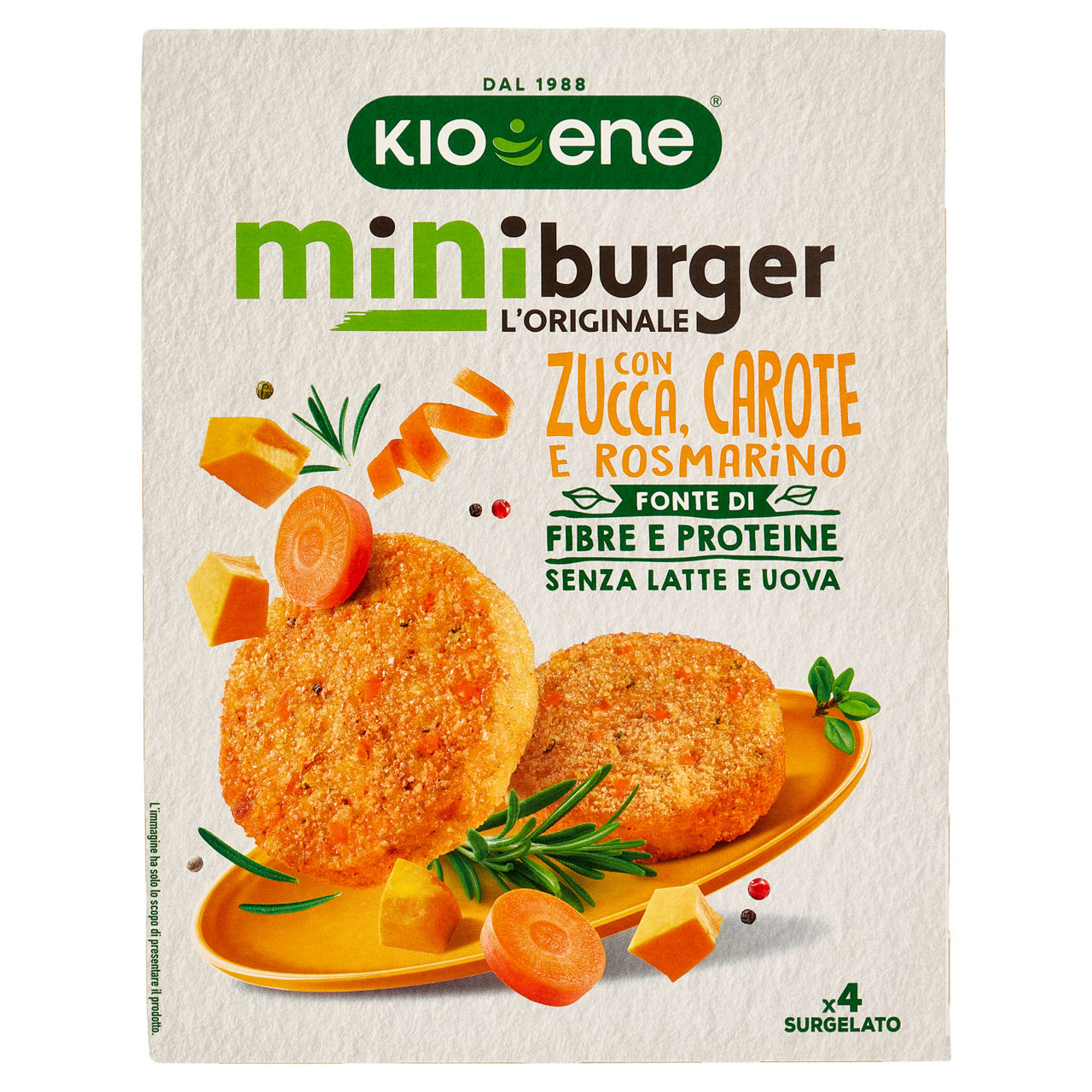 Miniburger con zucca carote e rosmarino 160 gr