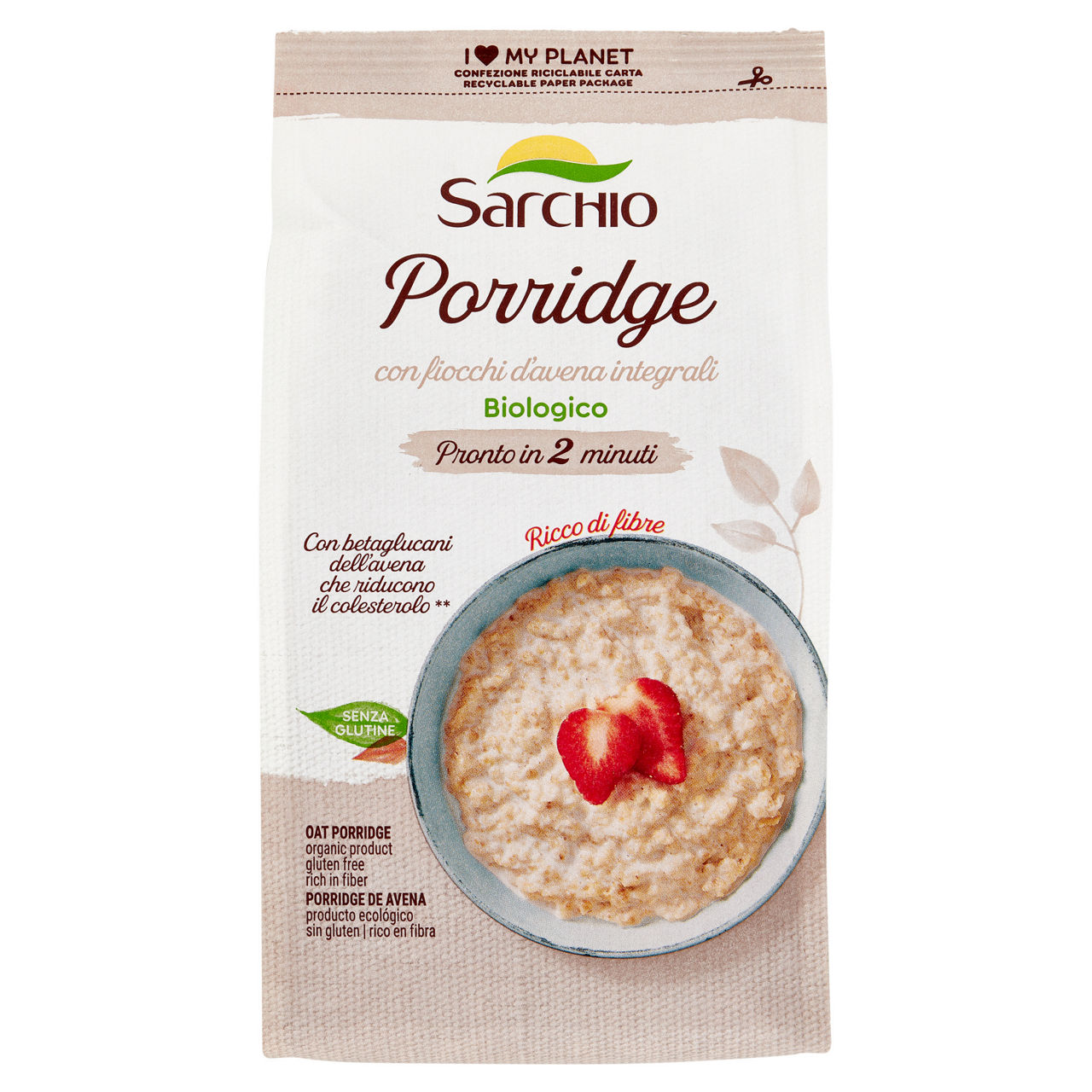 Porridge ai fiocchi d'avena integrali bio 300 gr - Immagine 01