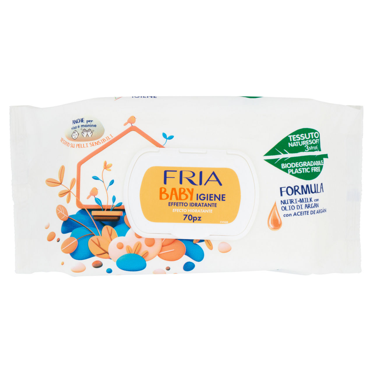 Salviette Baby Igiene con olio di argan 70 pz
