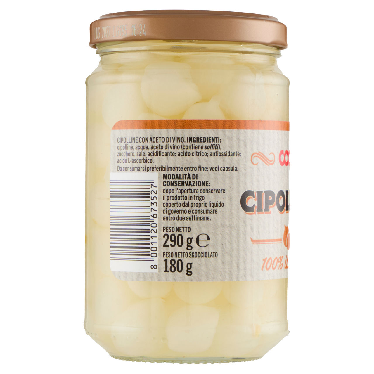 Cipolline in aceto di vino vaso vetro coop g 290 sgocc g 180 - Immagine 11
