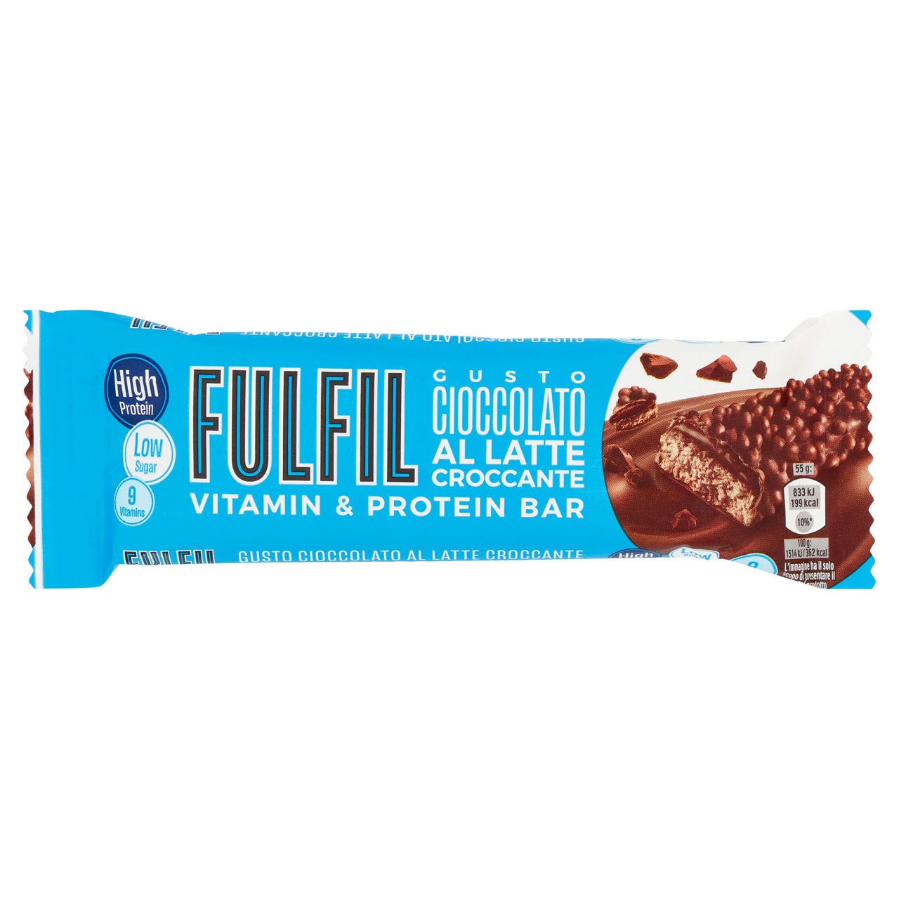 Barretta proteica cioccolato al latte croccante 55 gr