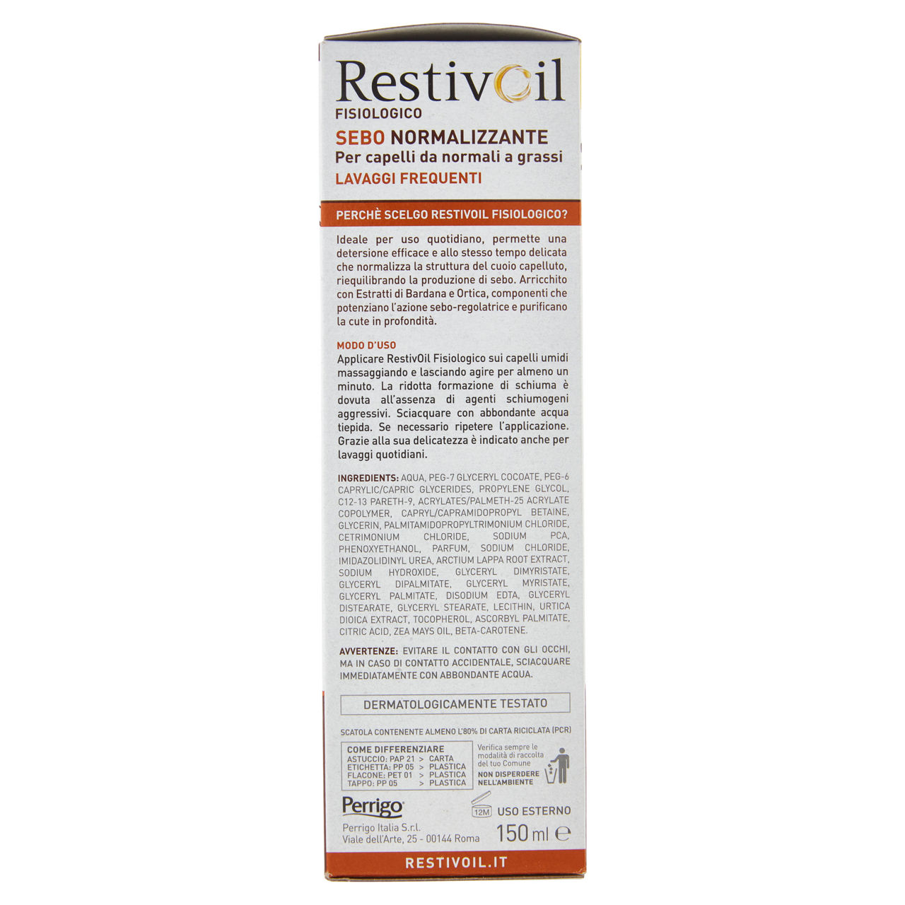 Olio shampoo sebo normalizzante Fisiologico 150 ml - Immagine 51
