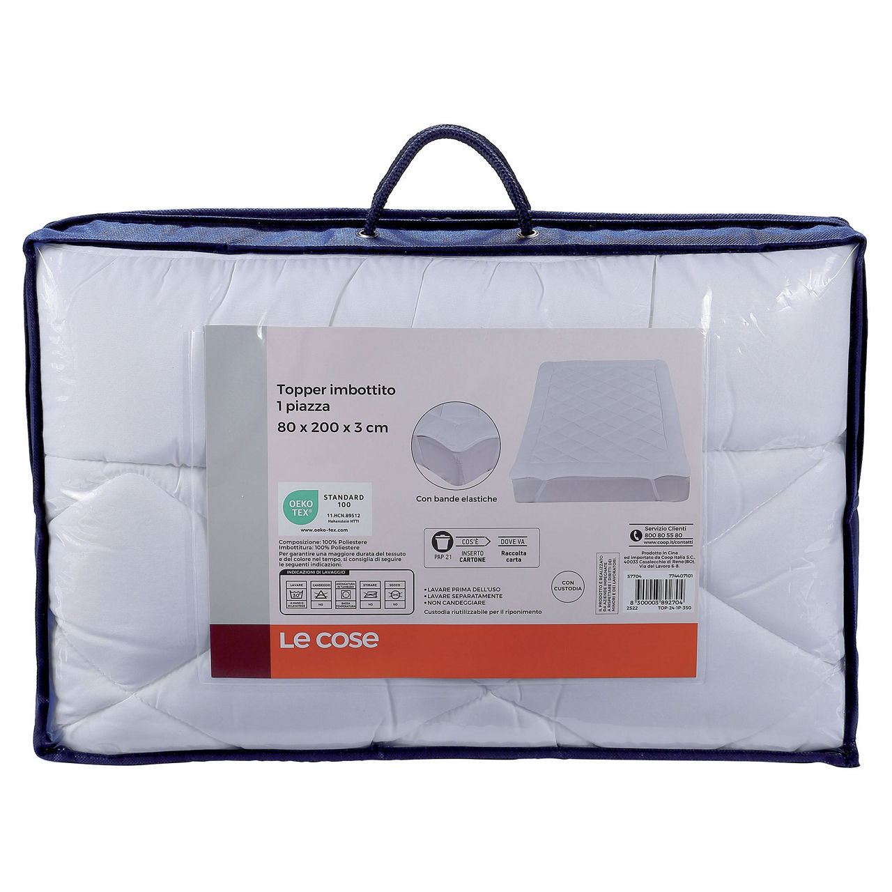 Topper imbottito in poliestere 350 gsm 1 piazza - Immagine 11