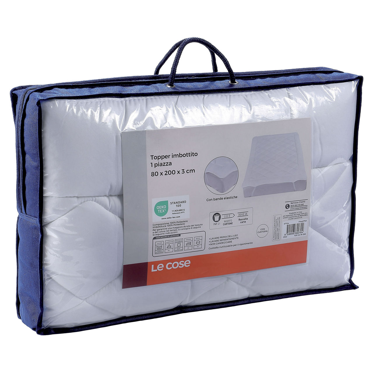 Topper imbottito in poliestere 350 gsm 1 piazza - Immagine 21