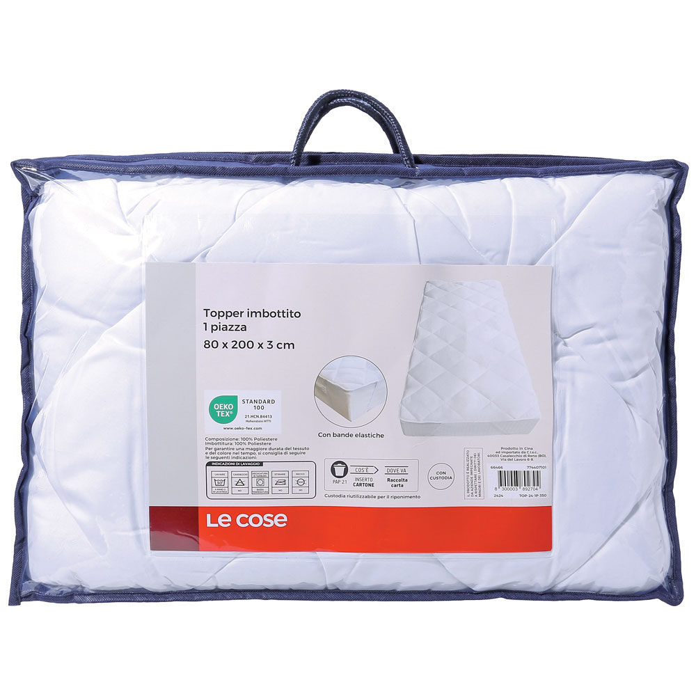 Topper imbottito in poliestere 350 gsm 1 piazza - Immagine 01