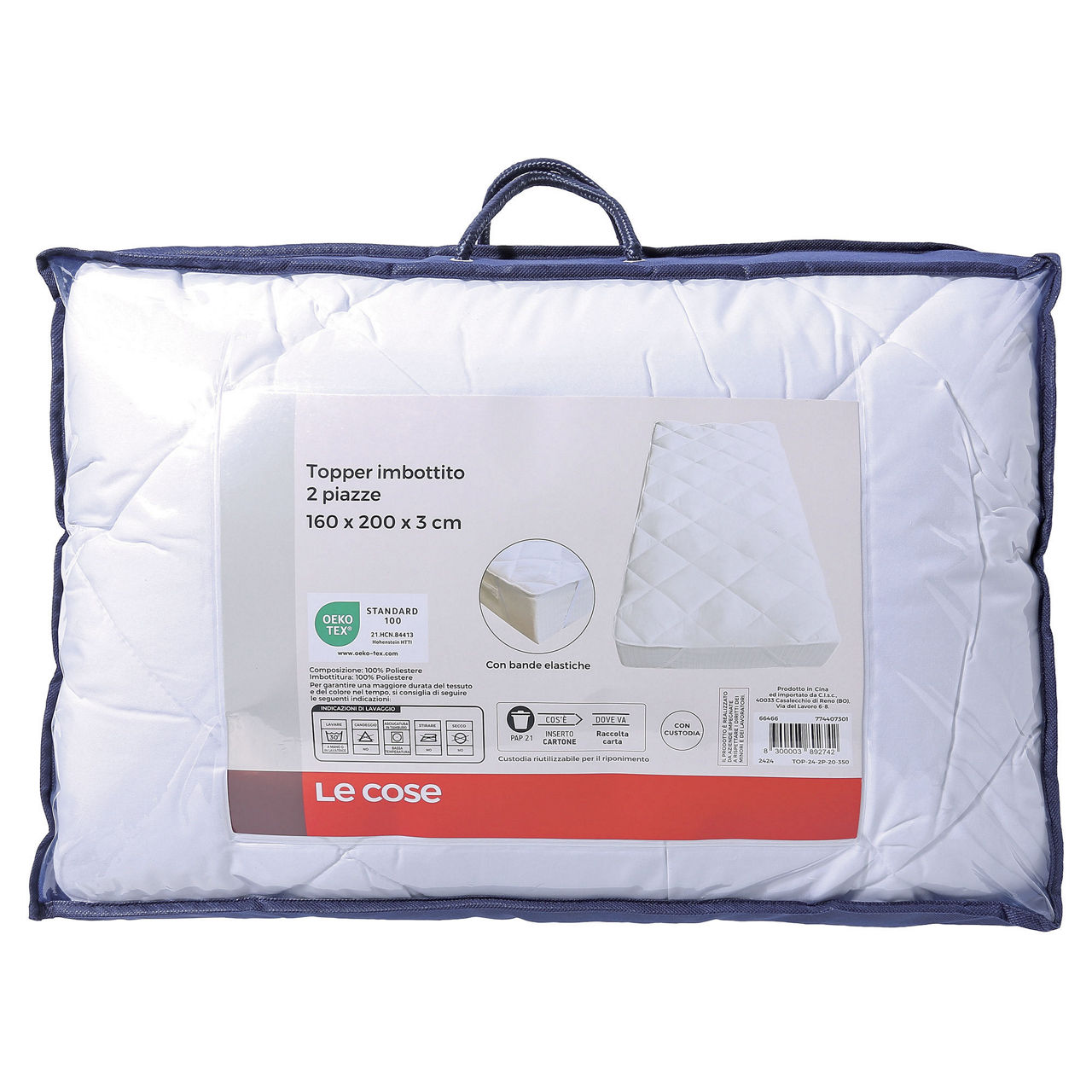 Topper imbottito in poliestere 350 gsm 2 piazze - Immagine 01