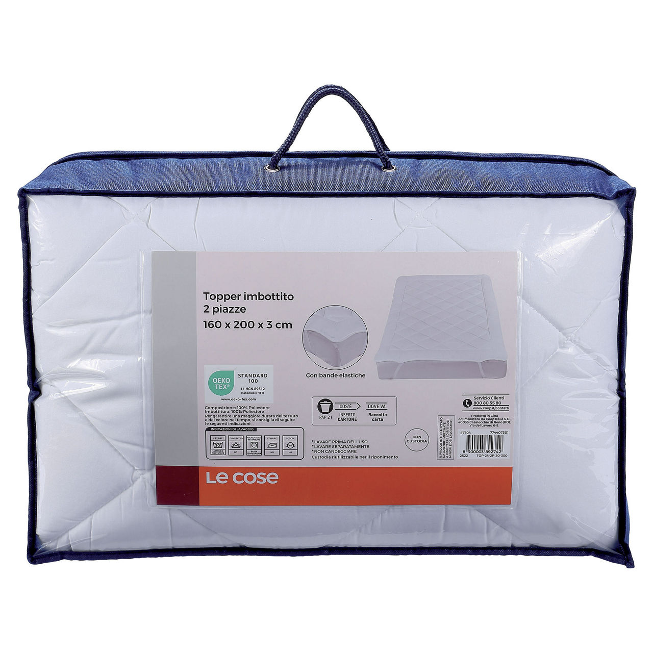 Topper imbottito in poliestere 350 gsm 2 piazze - Immagine 21