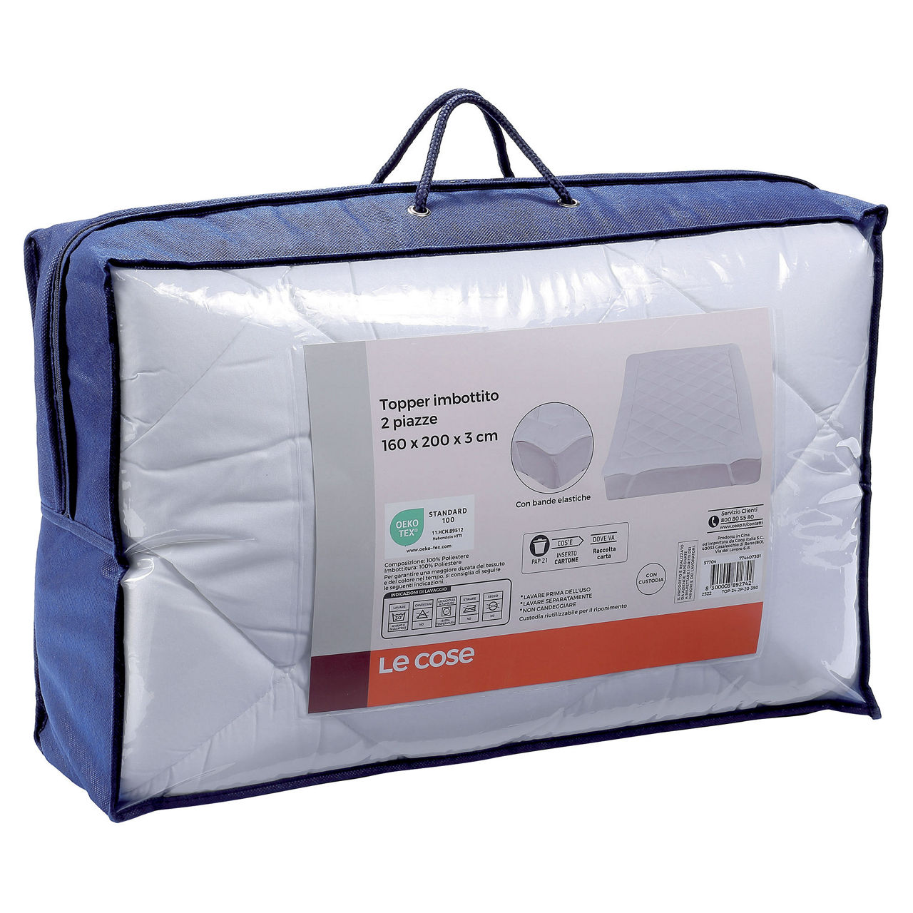 Topper imbottito in poliestere 350 gsm 2 piazze - Immagine 11