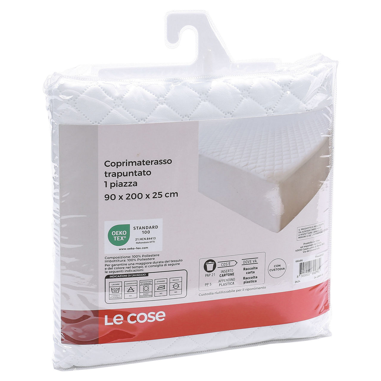 Coprimaterasso 1p microf.trap. mis.90x200