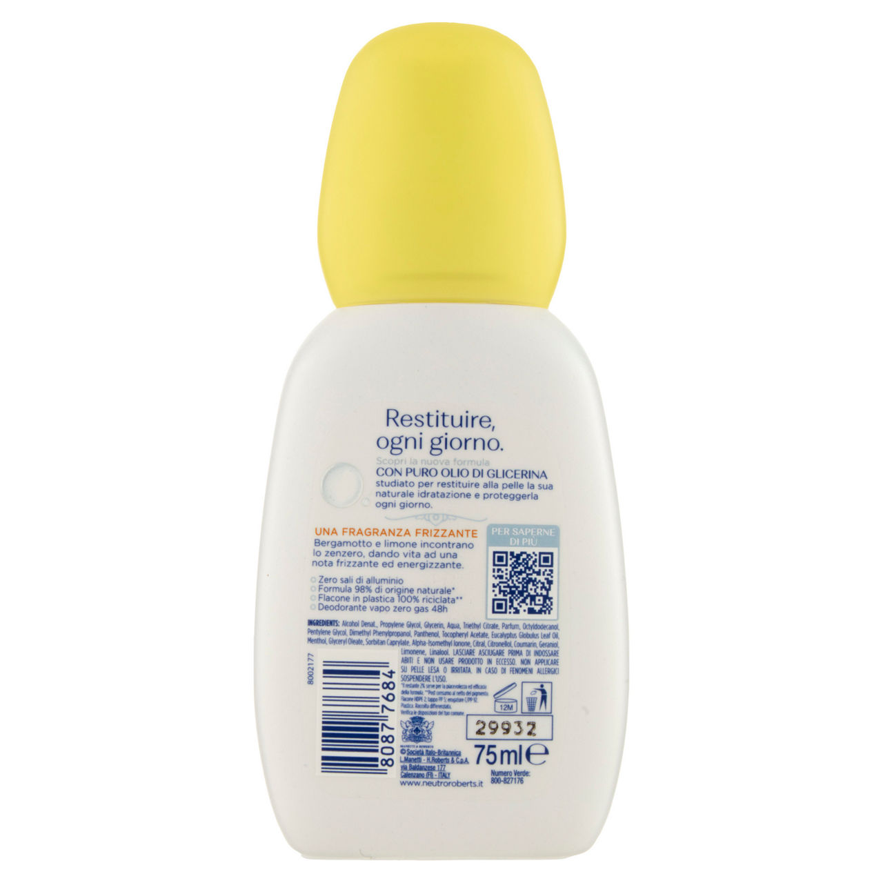 Deodorante vapo fresco bergamotto e zenzero 75 ml - Immagine 51